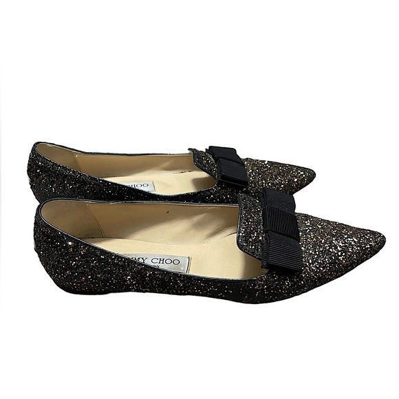 Jimmy Choo Gala Glitter Flats - Picture 2 of 16